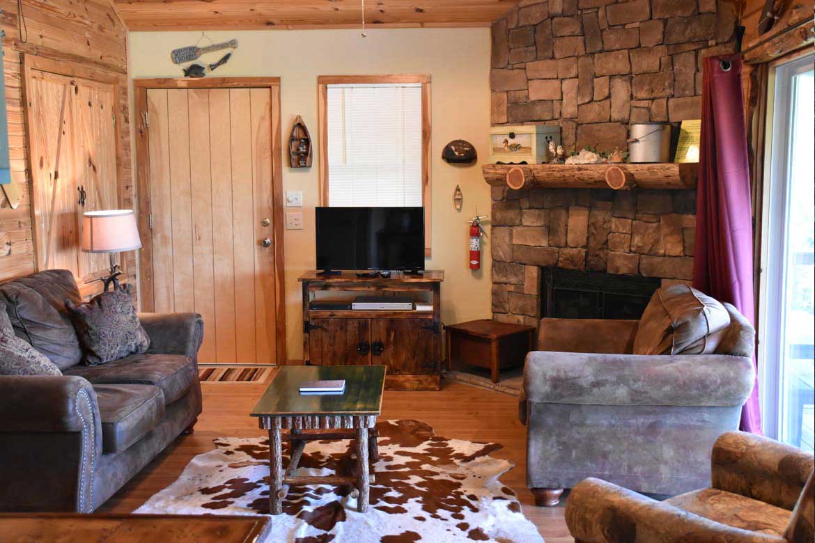 Ozark Mountains rustic comfort cabin interior