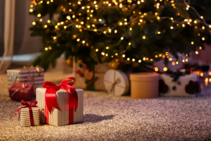 Present under a Christmas tree