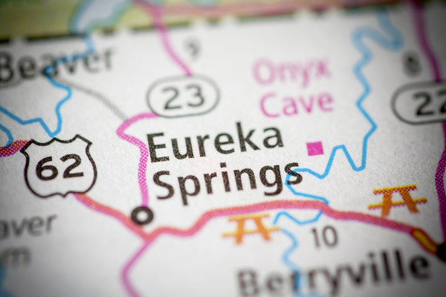 map showing Eureka Springs, Arkansas