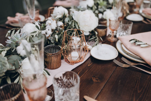 Table setting for a wedding reception