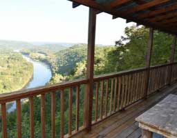 View of the White River from the porch of a cabin at can-U-Canoe