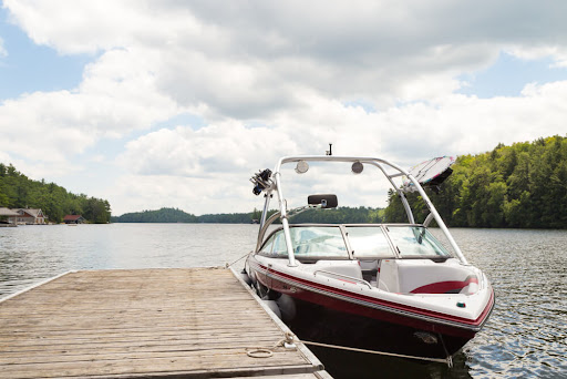 boat parked at boat dock
