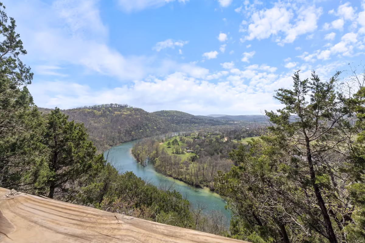Sweeping lake overlook from the bluff near Eureka Springs